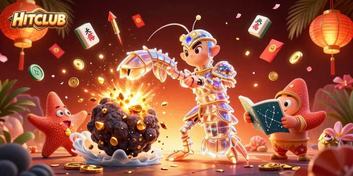 Engage with HITCLUB's vibrant 3D explosion of slots, coins, and festive elements in an immersive gaming experience.