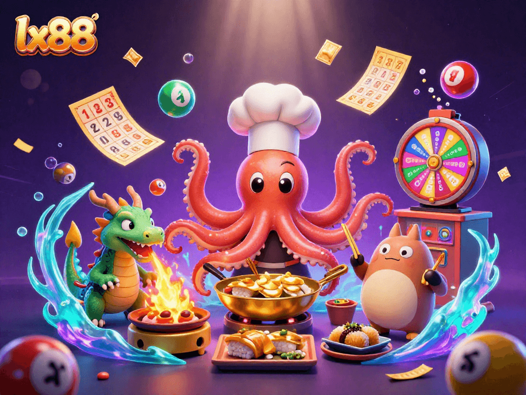 Experience thrilling gaming vibes at lx88 with dynamic lottery elements and vibrant 3D characters.