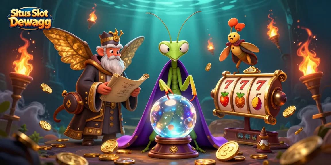 Situs Slot Gacor Dewagg showcases a captivating scene of fortune, luck, and vibrant slot games.