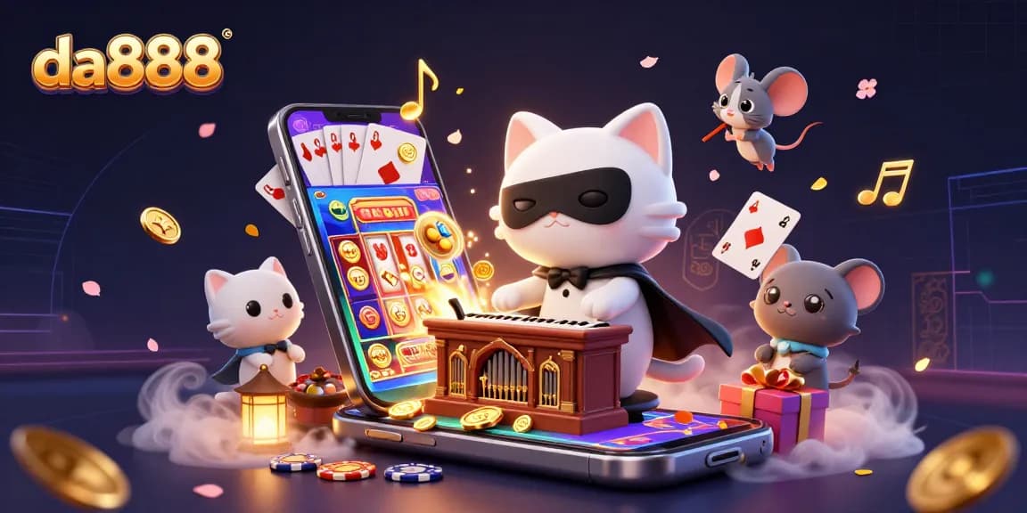 Experience da888 with an enchanting casino scene featuring vibrant characters and dynamic game elements.