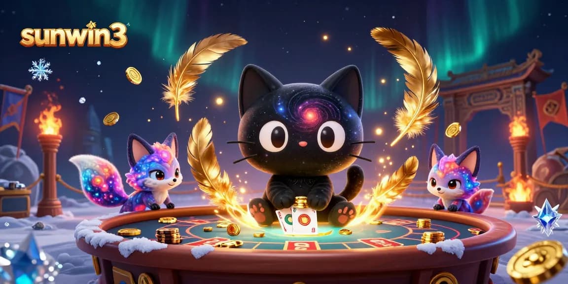 Experience the cosmic thrill of sunwin3 as a black hole cat draws in chips at the dynamic casino.