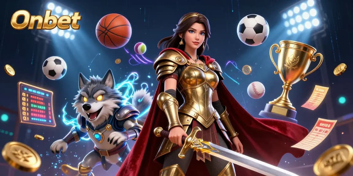 Experience thrilling sports action and gaming excitement at Onbet with this dynamic 3D illustration.