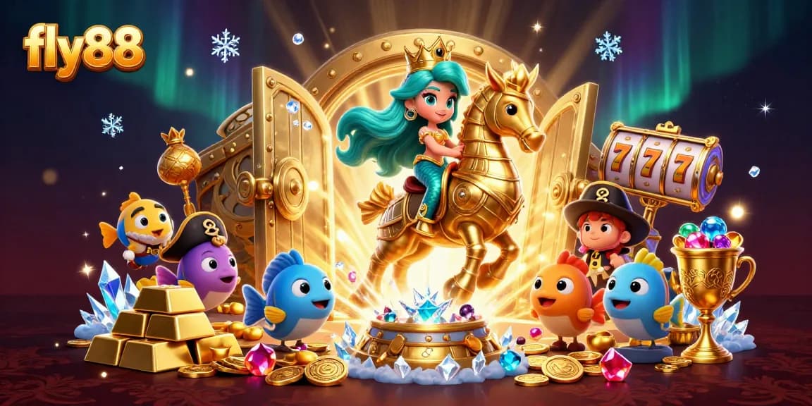 Spin the reels of excitement with fly88 in this vibrant underwater casino scene.