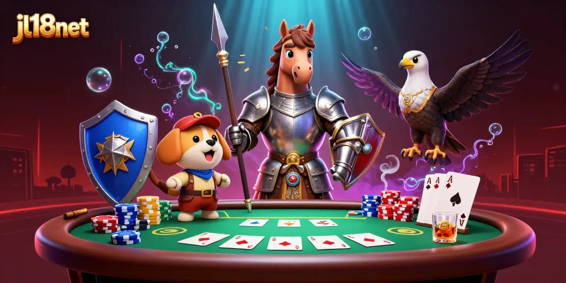 Experience premium gaming at jl18net with an action-packed online poker scene featuring unique characters.
