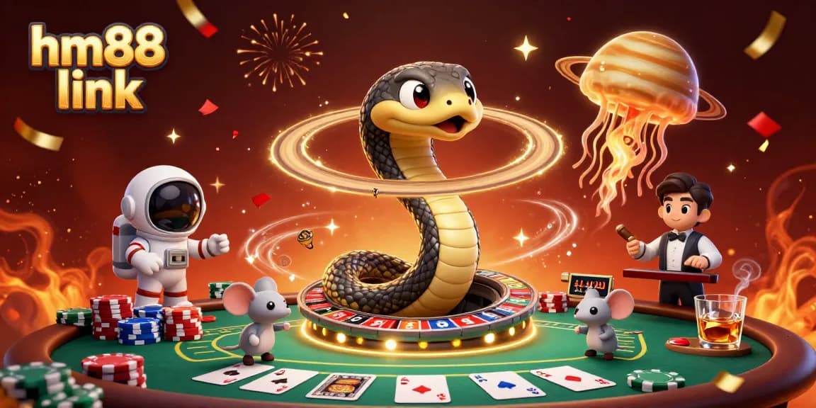 Experience thrilling gameplay at hm88 link with 3D cartoon characters interacting at a vibrant casino scene.