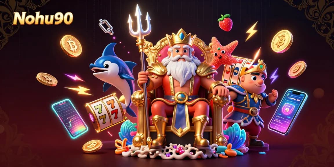 Nohu90 engages players with vibrant 3D casino action featuring Neptune, sea king adorned with crypto elements