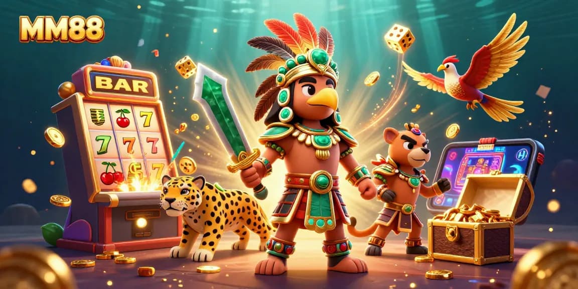 Experience the excitement of MM88 with dynamic jackpot explosion, colorful symbols, and engaging characters.