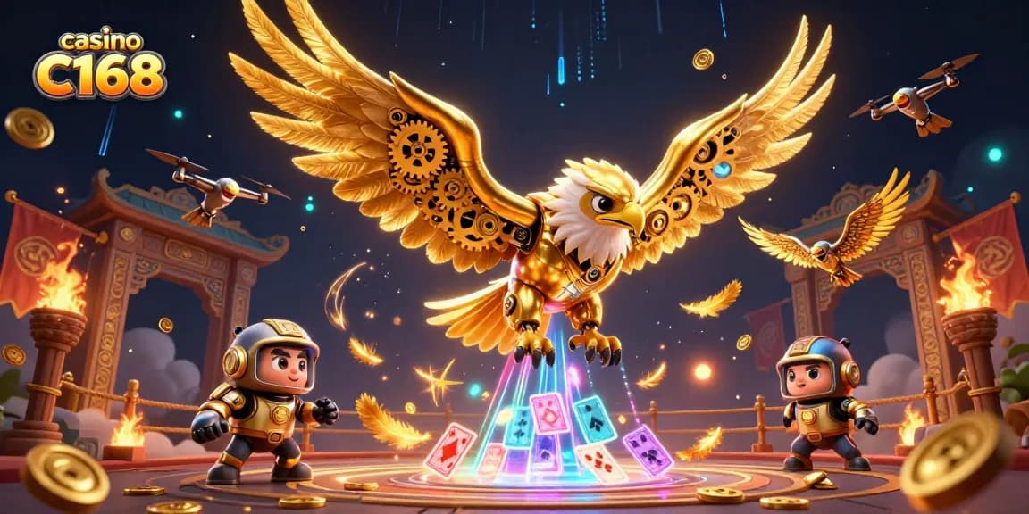 Experience the thrill of casino C168 with vibrant gaming elements and dynamic action.