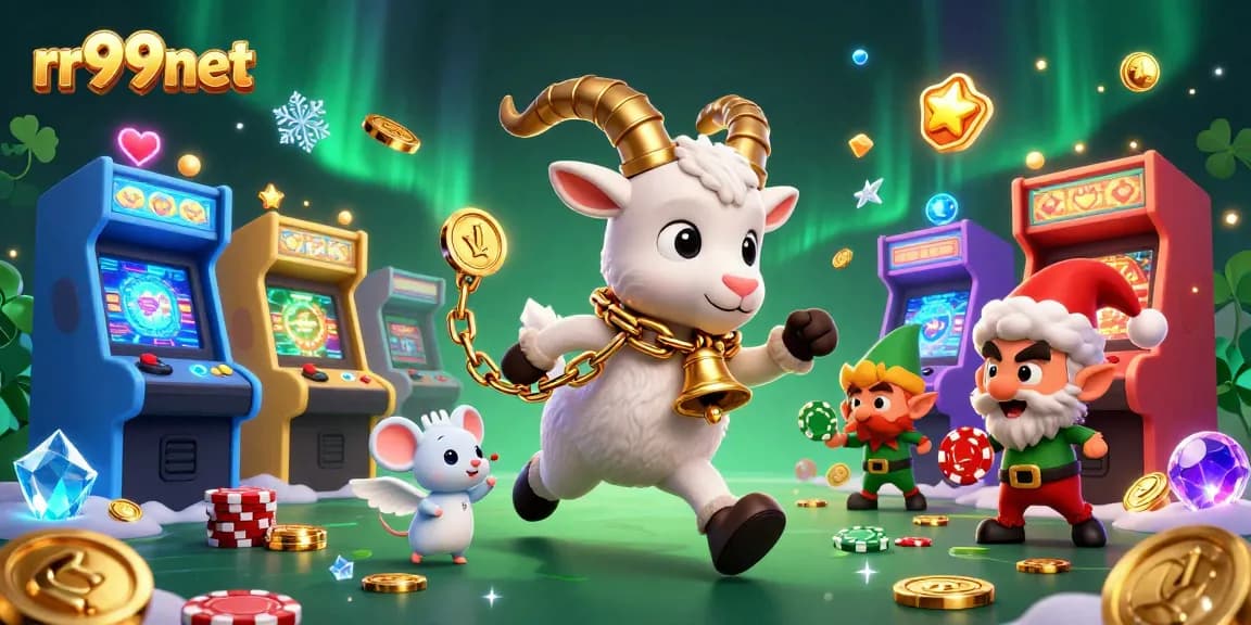 Experience the thrill of RR99net casino with 3D characters in a lively gaming scene.