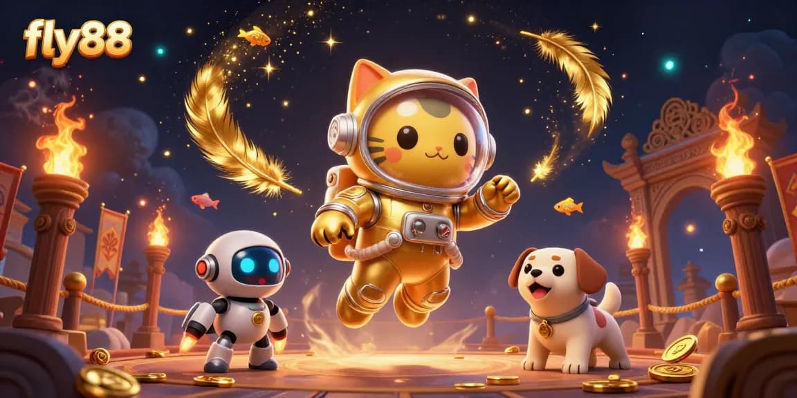 Immerse yourself in the action at fly88 with a vibrant 3D casino scene featuring dynamic characters and elements.