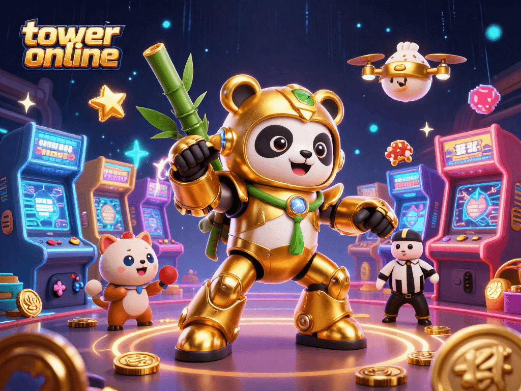 Experience the thrill of tower online with engaging gameplay in this vibrant 3D illustration.
