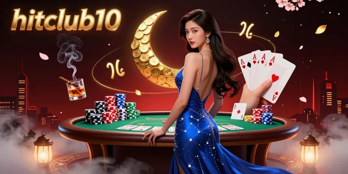 Experience the excitement of gaming at hitclub10 with vibrant casino visuals and dynamic poker elements.