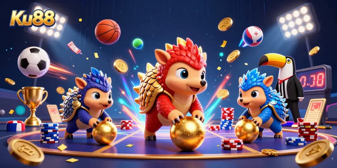 Ku88 brings excitement as rival pangolins roll into golden balls amidst dynamic casino action.