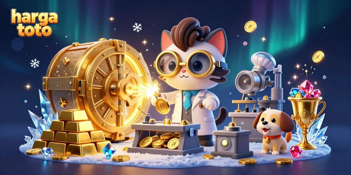 Play and win with harga toto in this vibrant illustration of online casino excitement.