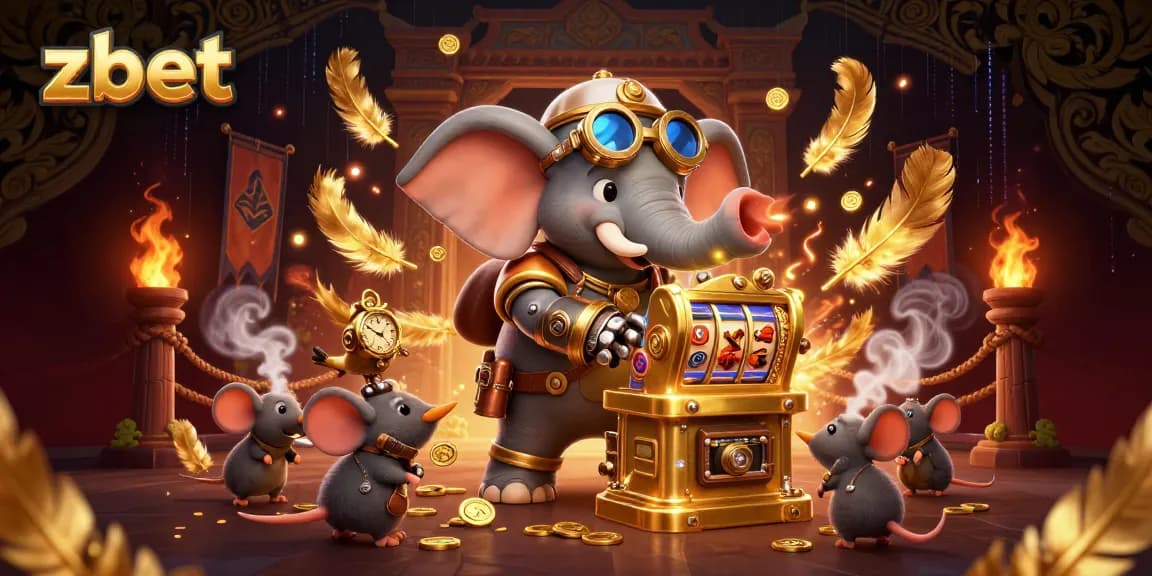 Zbet showcases thrilling gaming action with steampunk characters and vibrant casino elements.