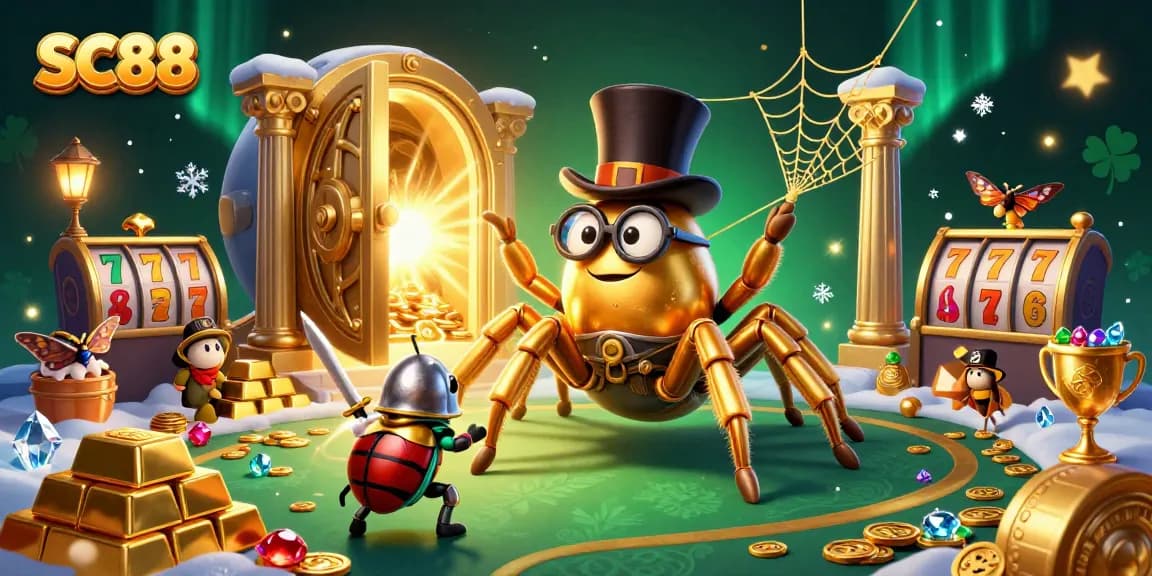 Engage in thrilling gameplay with SC88, exploring a vibrant casino scene filled with treasures and excitement.