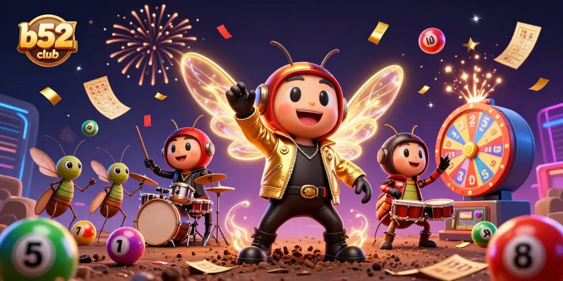 Experience thrilling gameplay at b52club with animated characters and dynamic lottery elements.