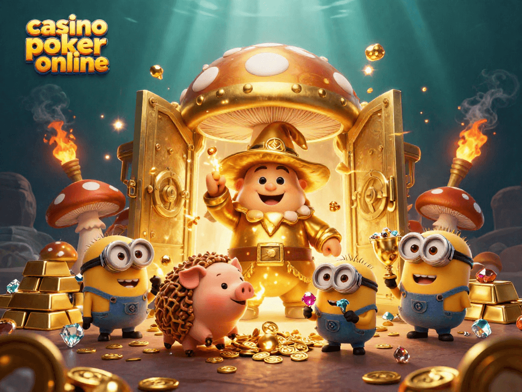 Experience the excitement of casino poker online with golden treasures and magical elements