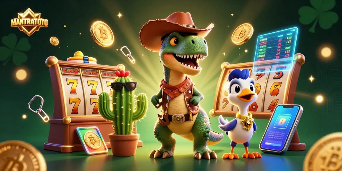 Engage with MANTRATOTO's thrilling slot adventures featuring vibrant characters and rich casino elements.