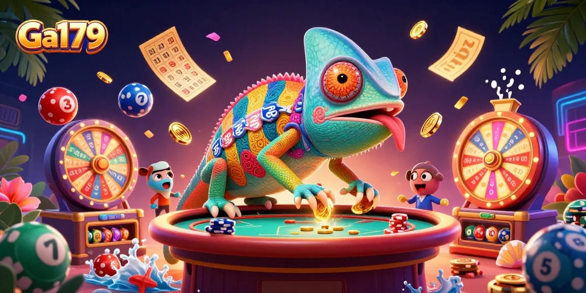 Engage in thrilling Ga179 gaming with vibrant casino elements and dynamic action scenes.