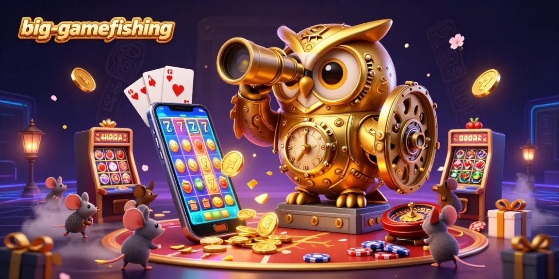 Experience big-gamefishing action with colorful slots, coins, and vibrant casino scenes.