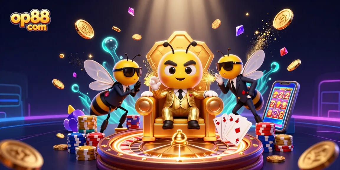 Experience thrilling gaming action at op88 com with vibrant casino themes, characters, and rich elements.