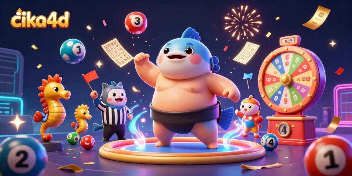 Join the excitement at cika4d as the fugu challenges the odds in a vibrant casino-themed underwater scene.