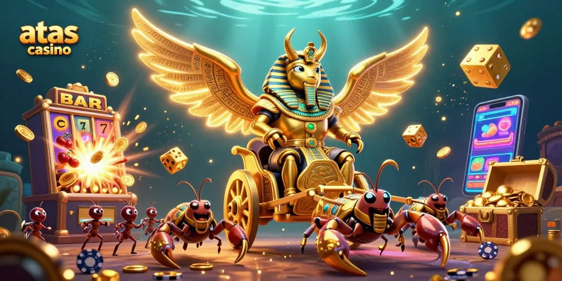 Experience the excitement of atas casino with vibrant 3D characters and lively animations showcasing the thrill of winning.