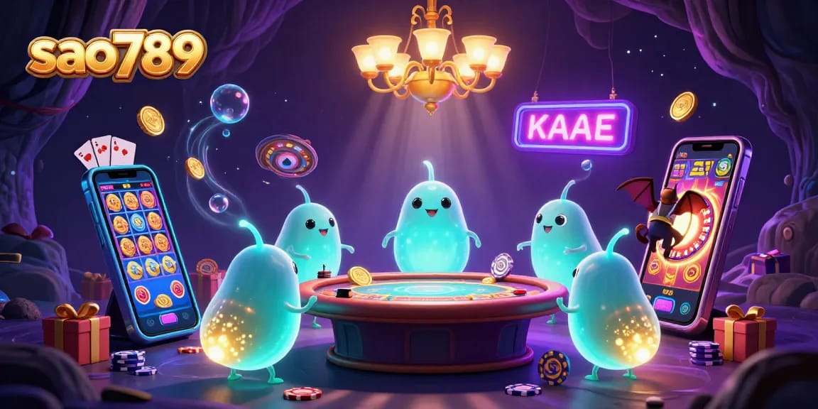 Spark excitement at the sao789 casino with vibrant glowworms lighting up the game-filled scene.