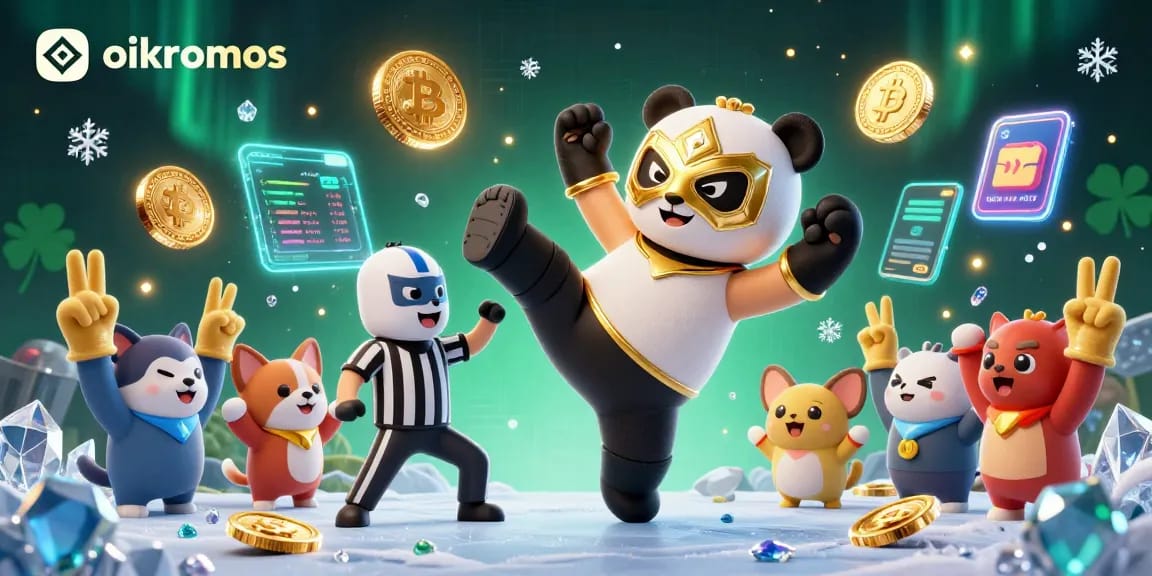 Join the adventure at oikonomos as the panda wrestler kicks into the crypto casino world.