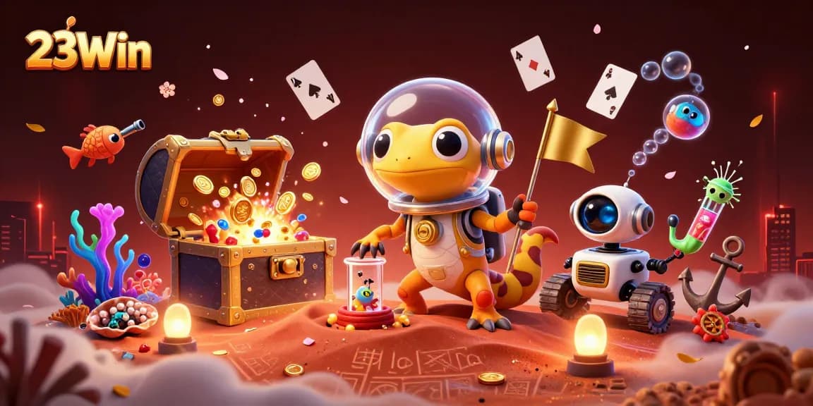 Experience thrilling wins at 23Win with an extraordinary golden casino scene on Mars.