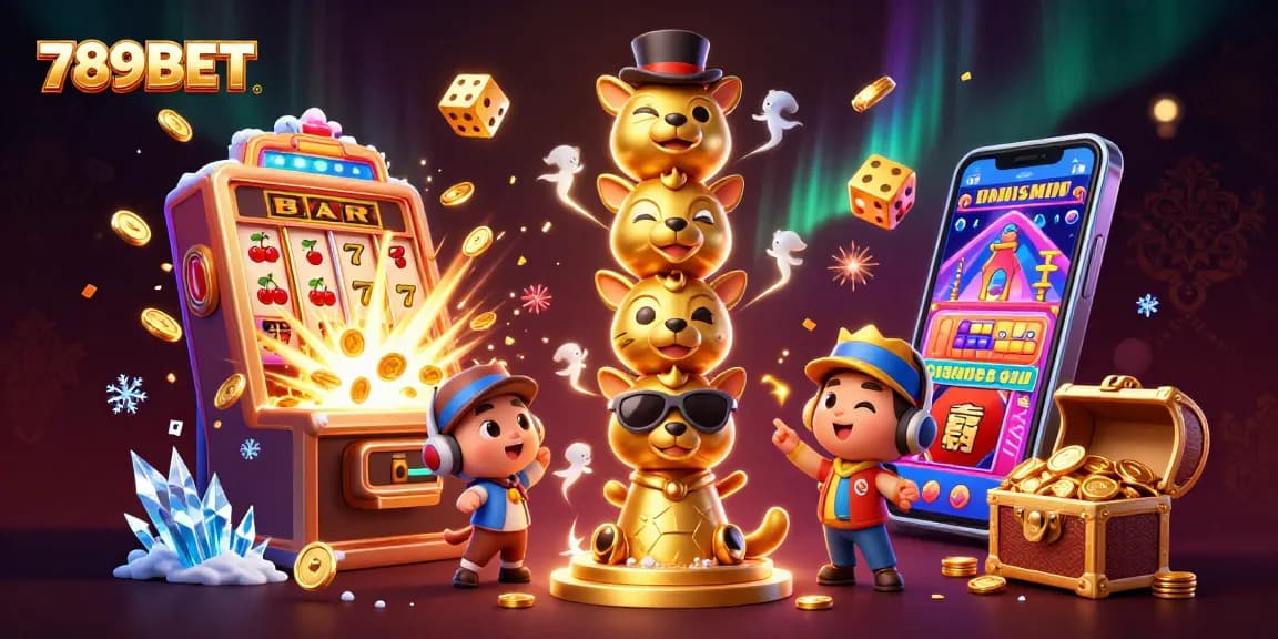 Win big with 789BET slots, featuring a vibrant totem pole and thrilling game elements.