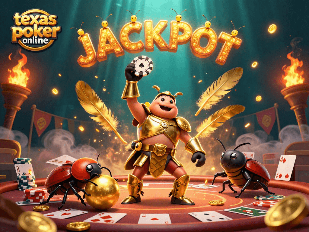 Experience the thrill of texas poker online with vibrant characters and energetic gameplay elements.