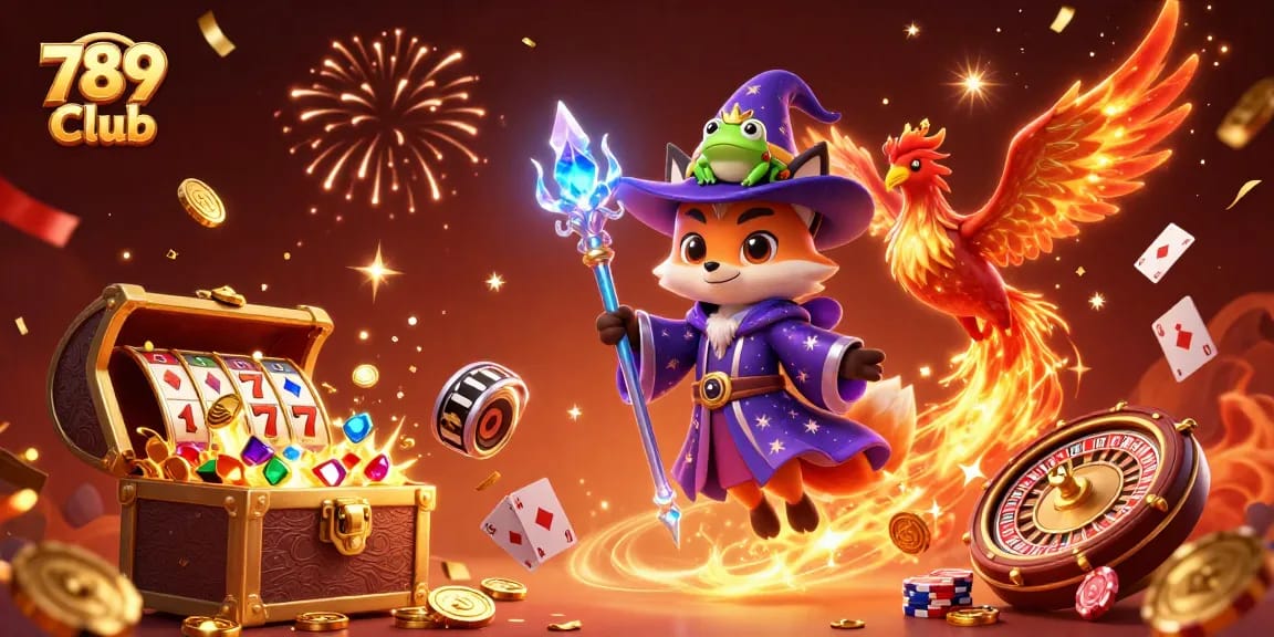 Engage in thrilling games at 789 Club with magical characters in a vibrant 3D casino scene.
