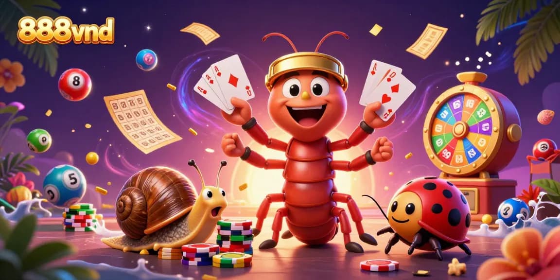 Engage in thrilling gameplay with 888vnd alongside colorful balls and dynamic casino elements.