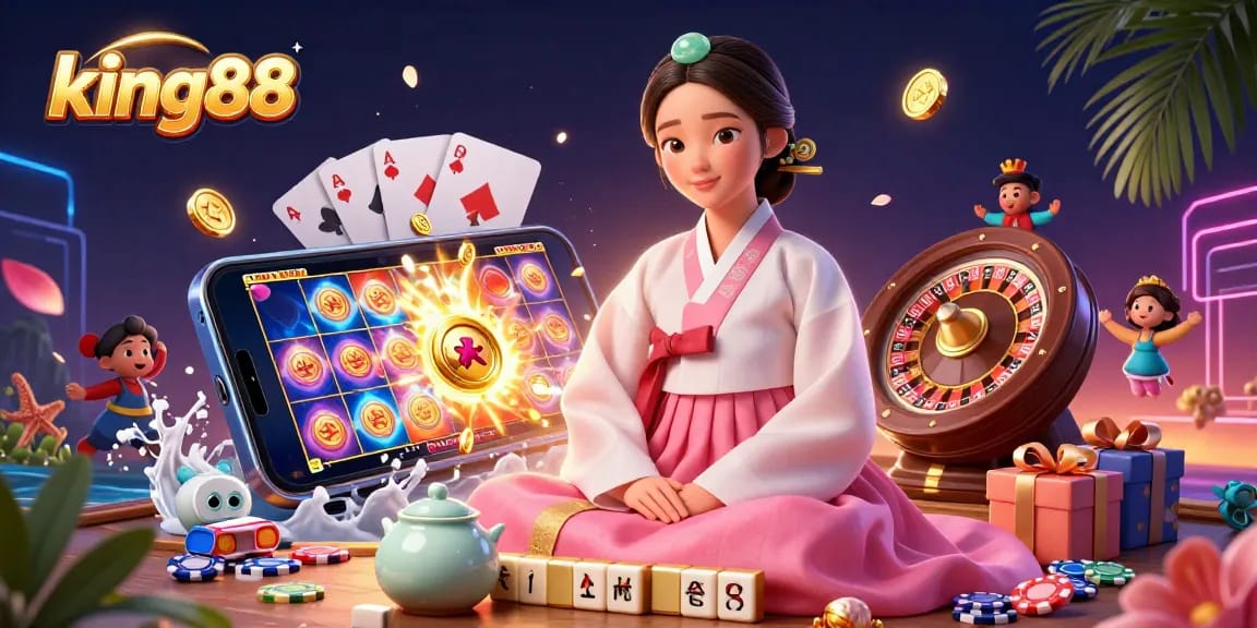 Experience king88’s vibrant gaming world with stunning visuals of slots and dynamic casino elements.
