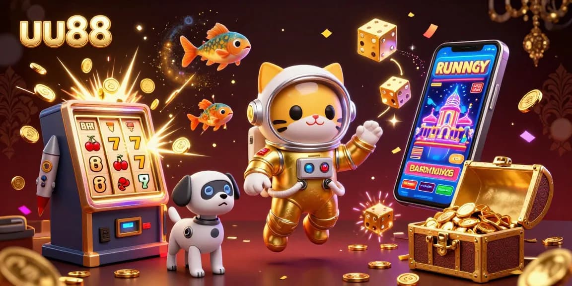 Engage with thrilling casino action at uu88, featuring dynamic characters and a jackpot explosion.