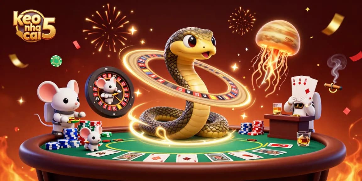Experience the thrill of keo nha cai 5 with cosmic visuals and exciting betting action in this vibrant illustration.