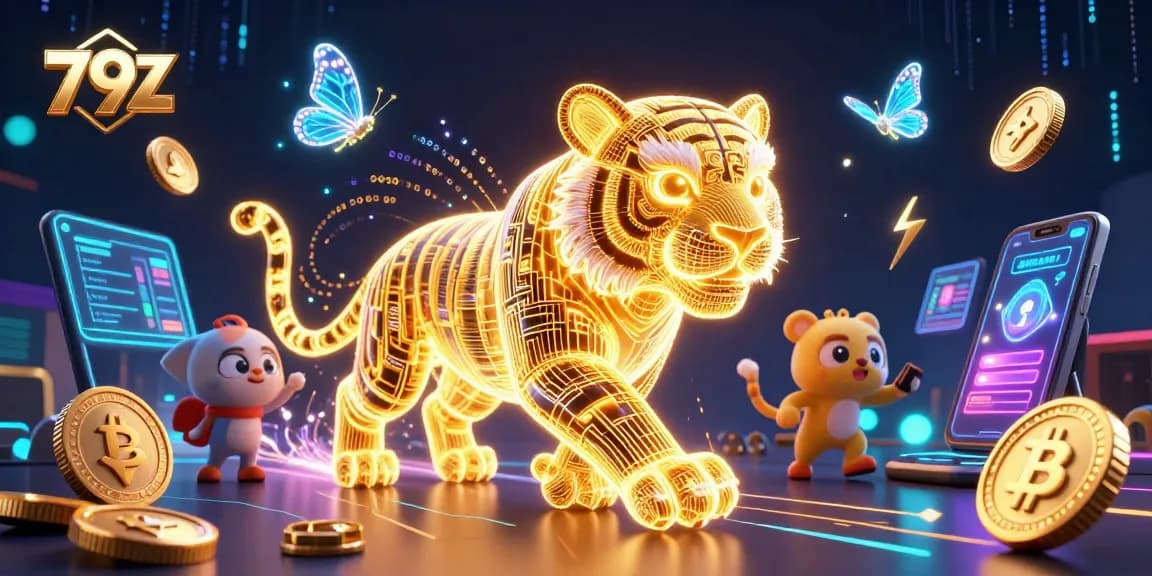 Experience thrilling wins at 79Z with vibrant digital casino elements in a captivating scene.