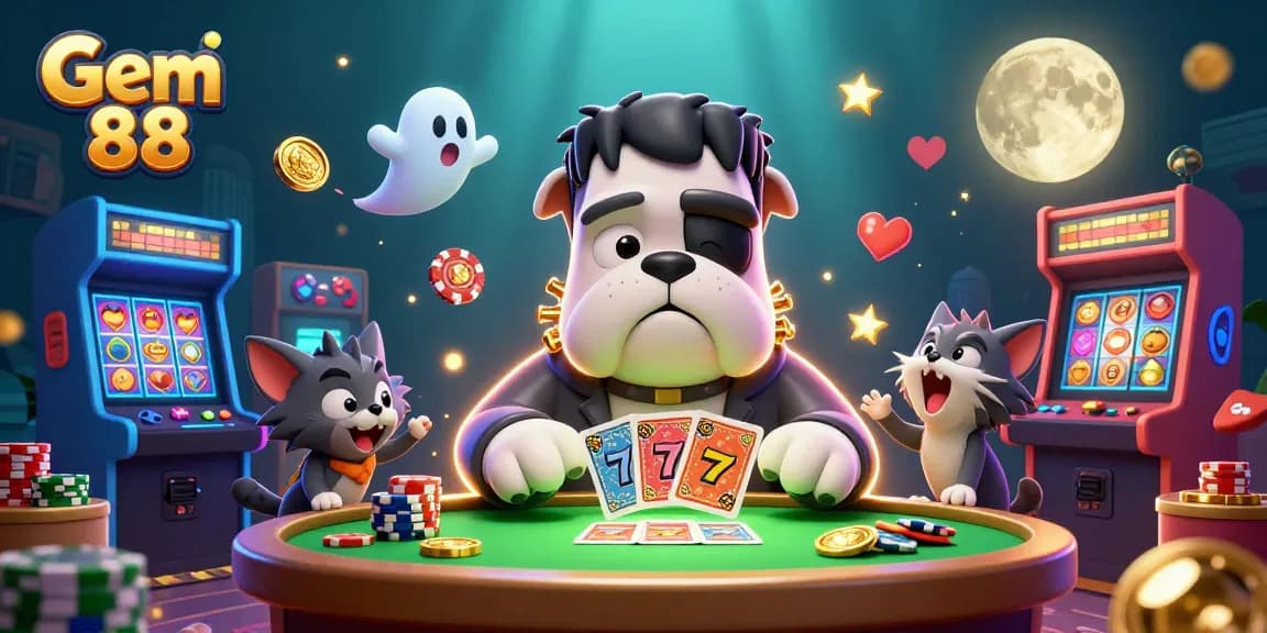 Experience Gem 88's thrilling card games with vibrant characters and exciting casino elements!