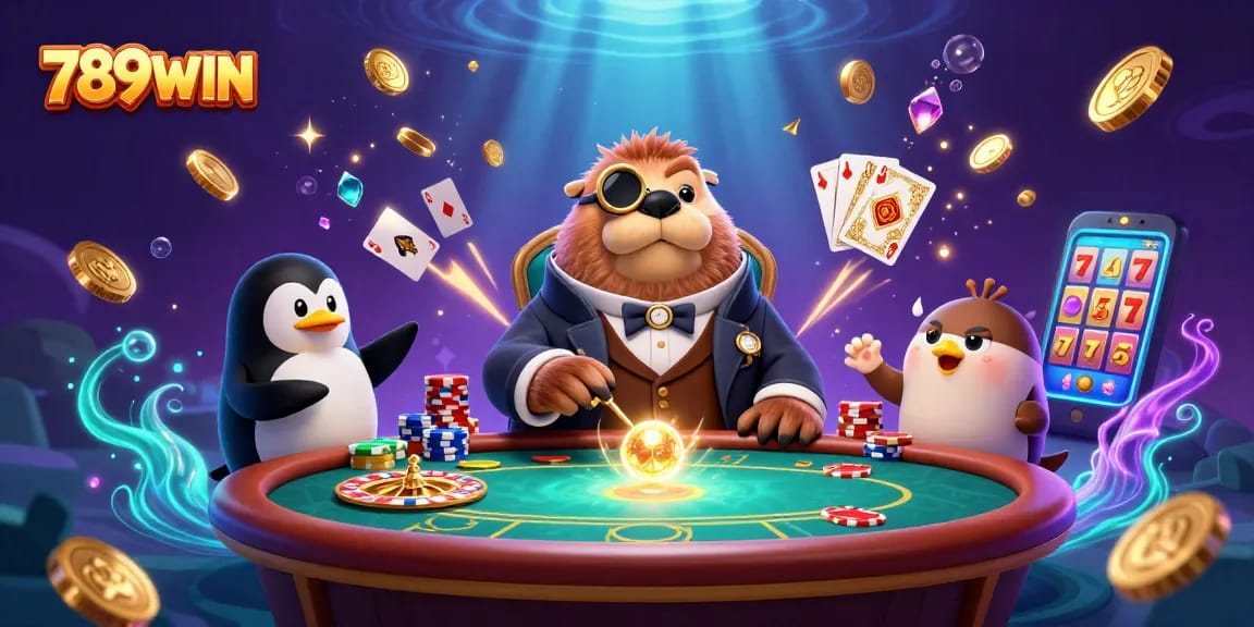 Experience thrilling gameplay at 789WIN with the underwater casino scene featuring a walrus and colorful characters.