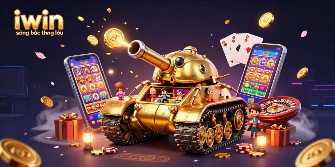 Experience the excitement of iwin sòng bạc thượng lưu with a golden beetle tank casino illustration.