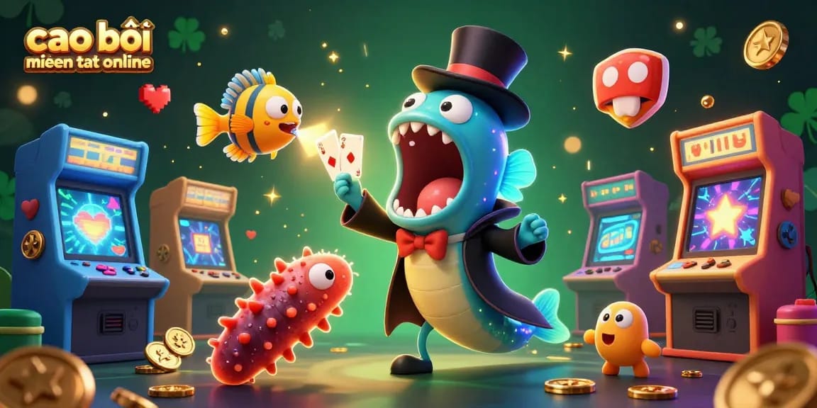 Engage with “cao bồi miền tây online” showcasing vibrant 3D characters in a magical casino scene.