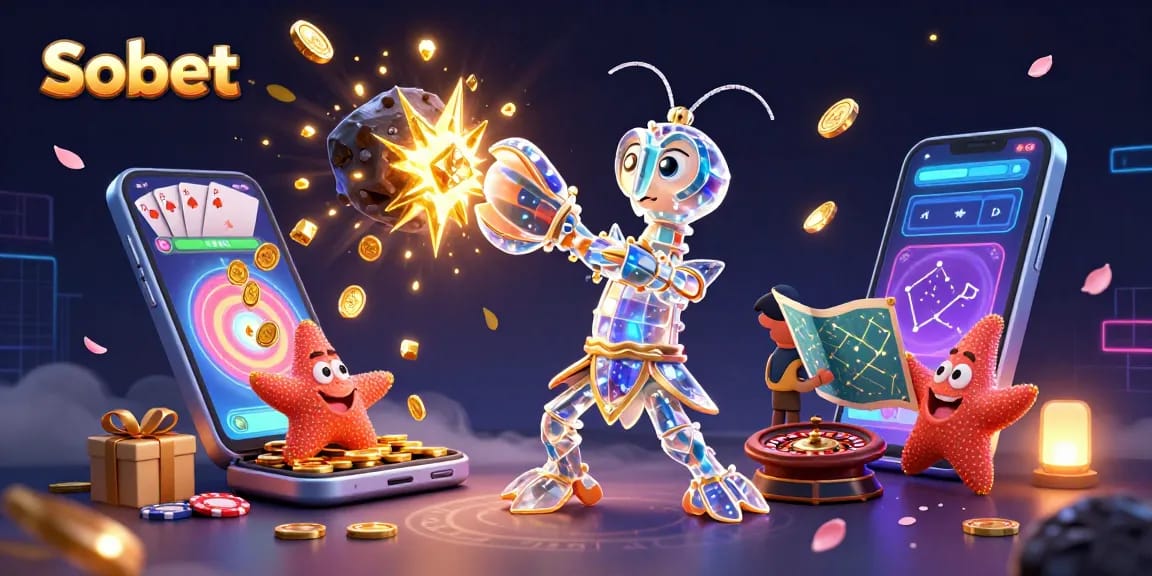 Experience exciting Sbobet sports betting with dynamic gaming elements and vibrant characters.