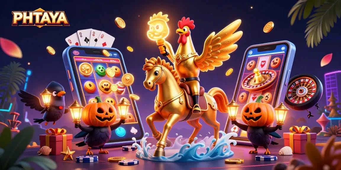 PHTAYA brings thrilling gambling experience with a golden rooster and spooky companions lighting up the casino