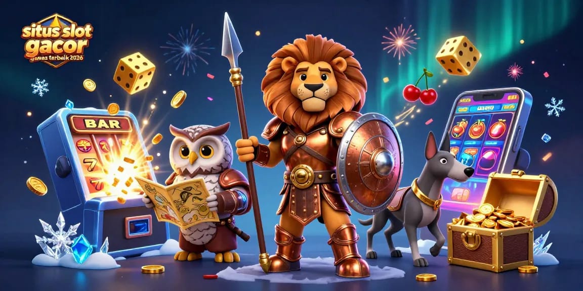 Experience thrilling wins at situs slot gacor games terbaik 2026, showcasing vibrant casino elements and characters.