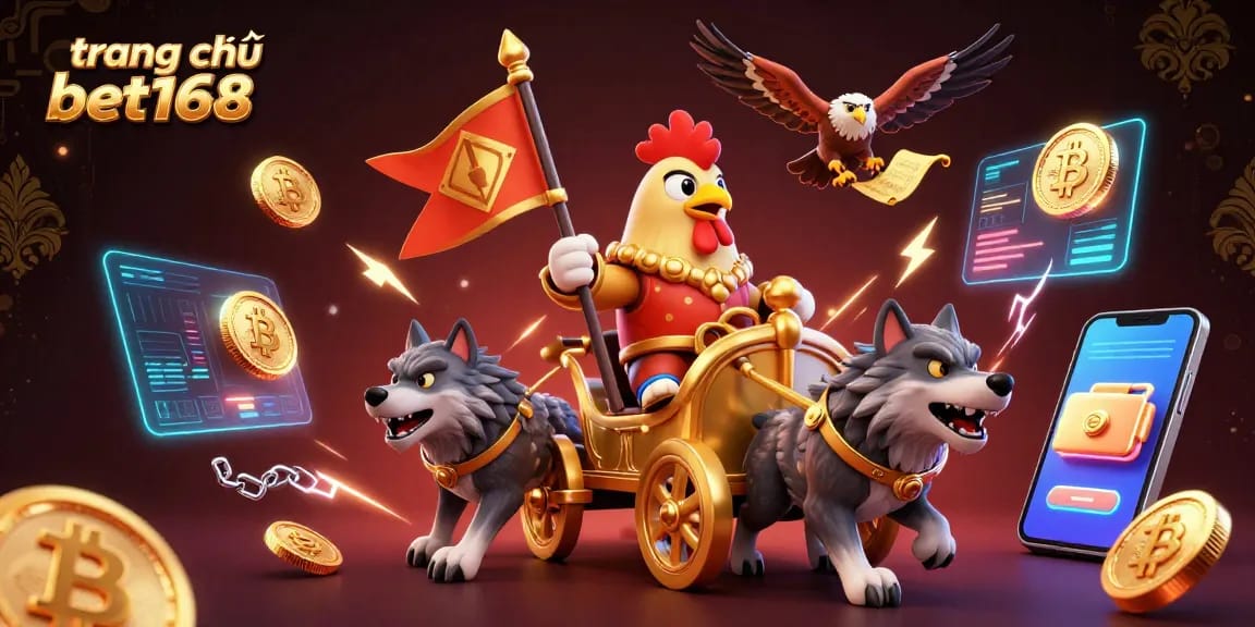 Experience gaming excitement at trang chủ bet168 with a vibrant 3D casino illustration showcasing thrilling characters.