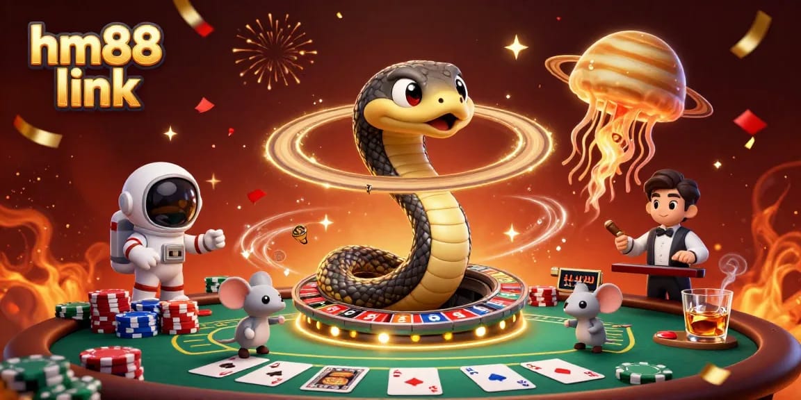 Experience thrilling gameplay at hm88 link with 3D cartoon characters interacting at a vibrant casino scene.