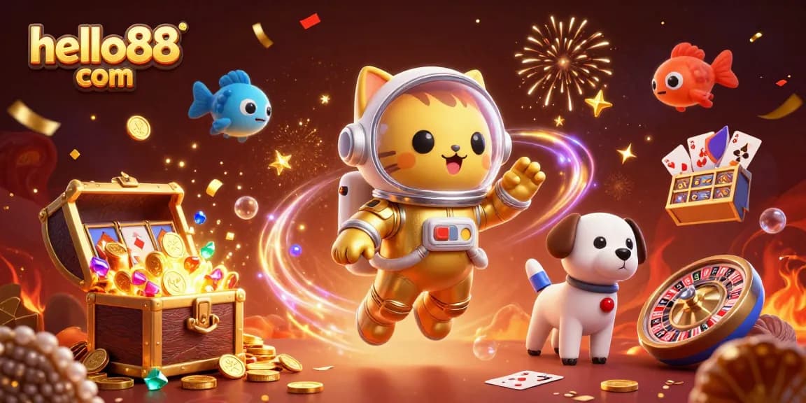 Engage in thrilling action at hello88 com with vibrant slot machines and festive casino atmosphere.