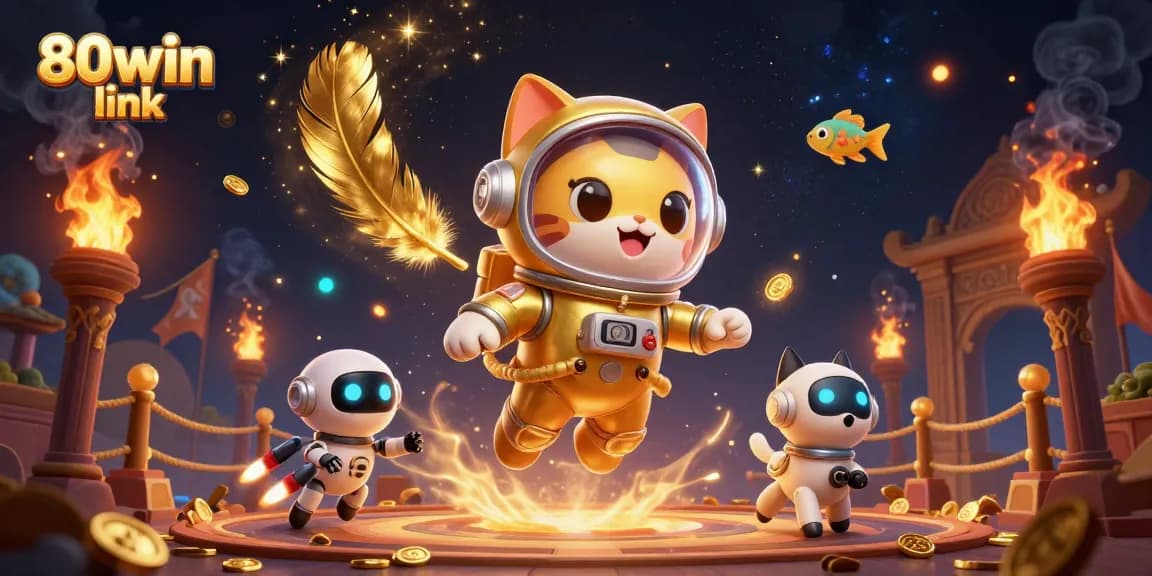 Engage with the thrilling 80win link scene featuring vibrant characters and dynamic casino elements.